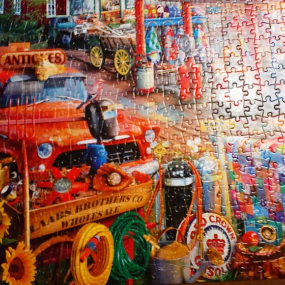 Buffalo Jigsaw Puzzle Antique Market 1000 Pieces Complete - Picture 6 of 7